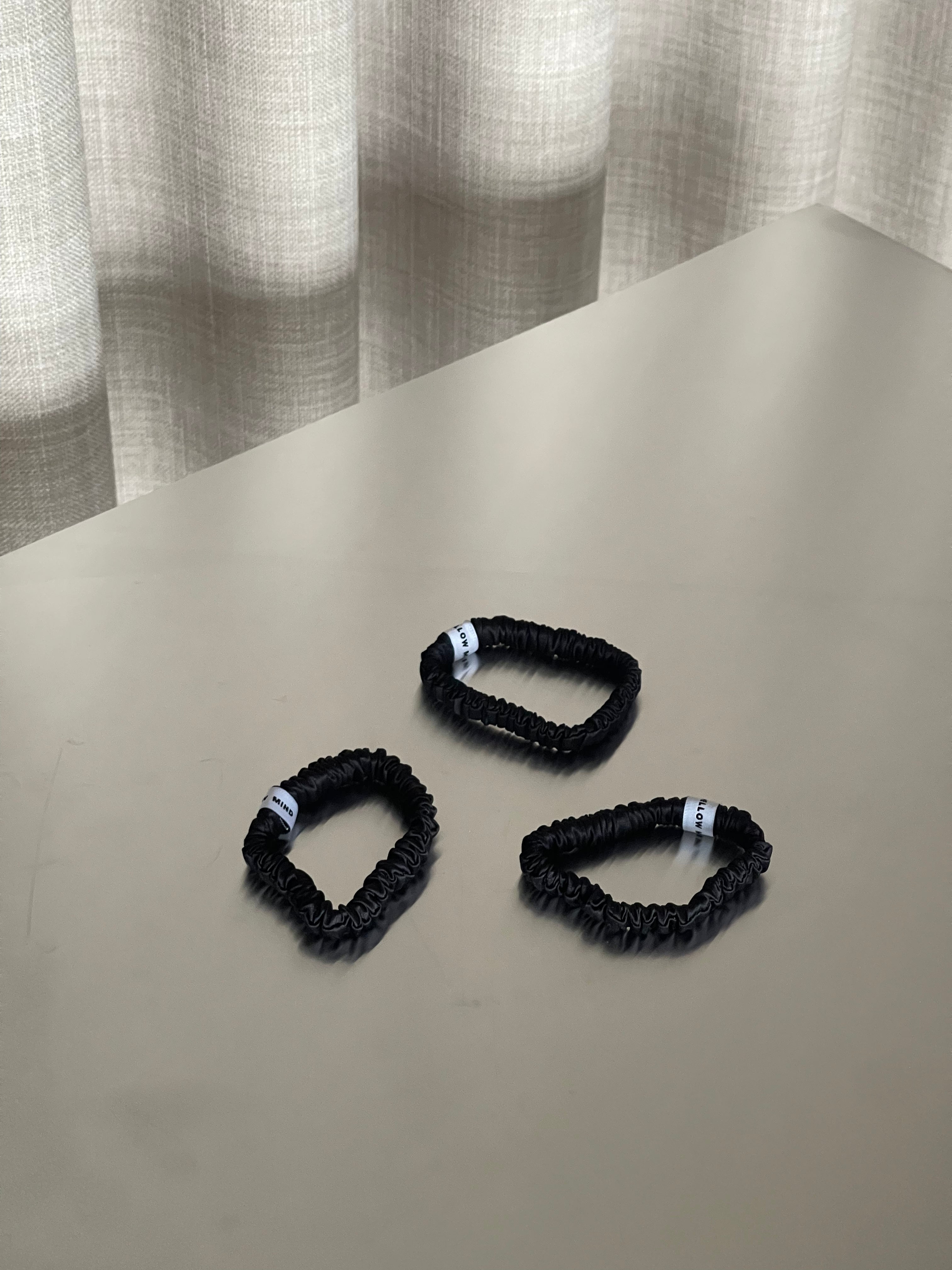 3-Pack Silk Scrunchie No. 1 - Black