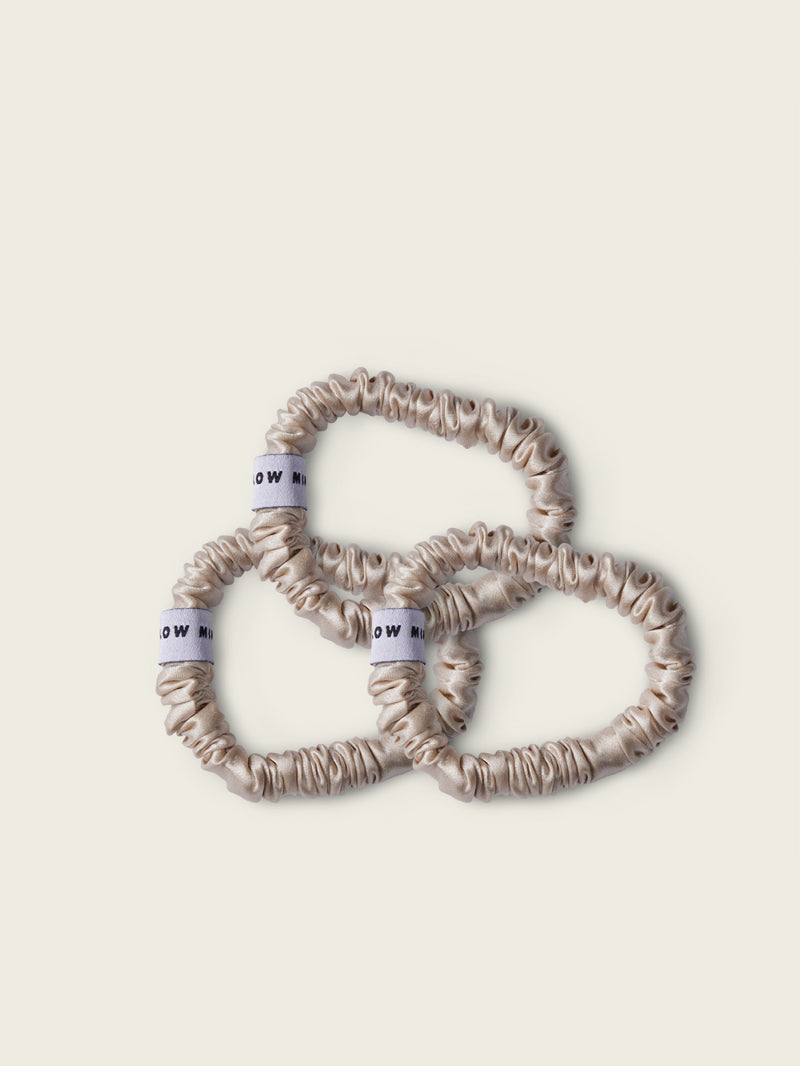 3-Pack Silk Scrunchie No. 1 - Beige