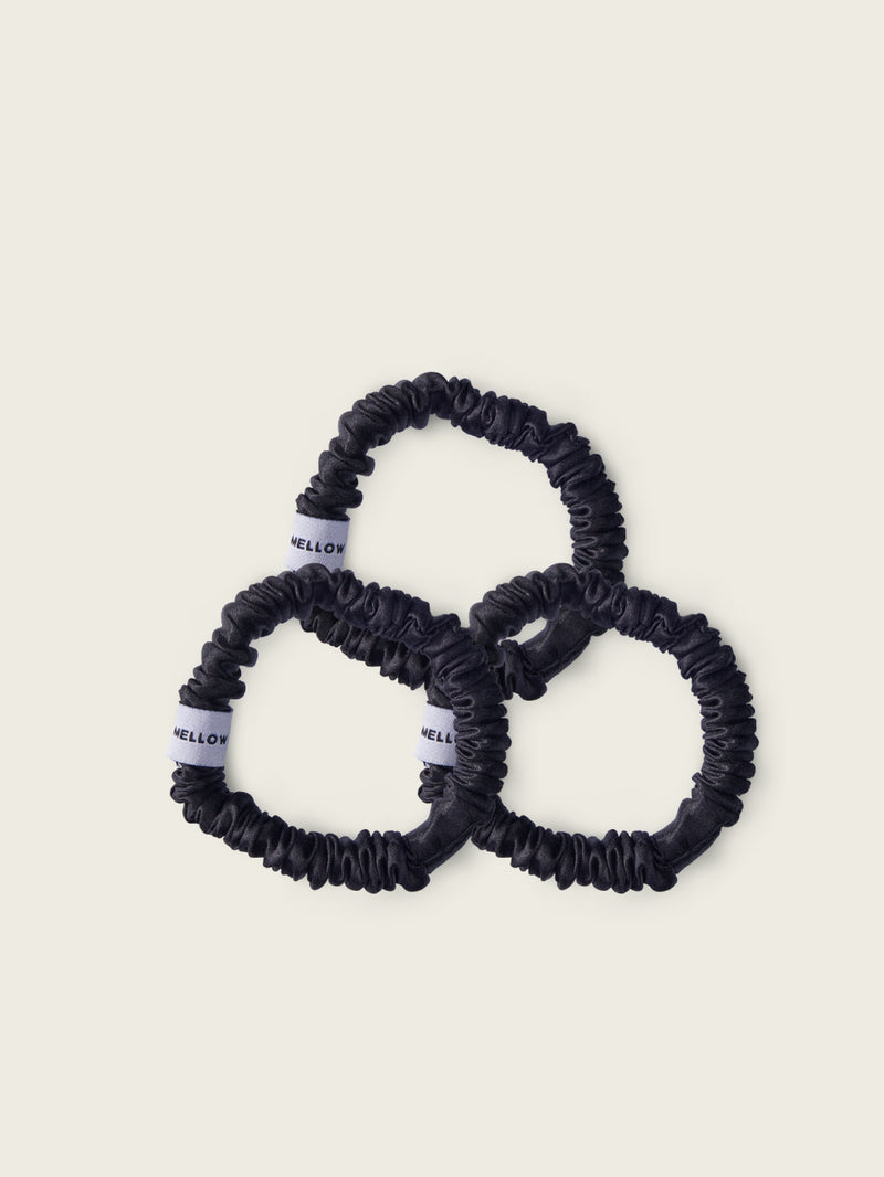 3-Pack Silk Scrunchie No. 1 - Black