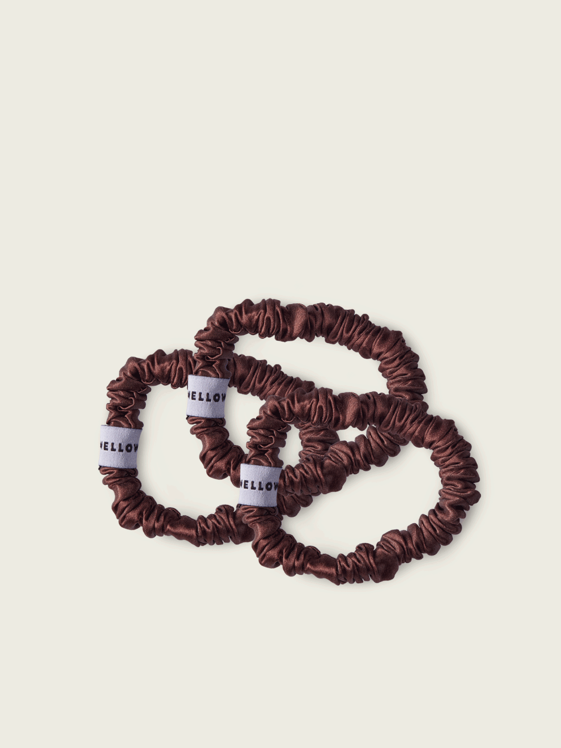 3-Pack Silk Scrunchie No. 1 - Brown